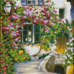 Flowering yard- free cross-stitch design