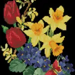 Spring flowers-cross-stitch design