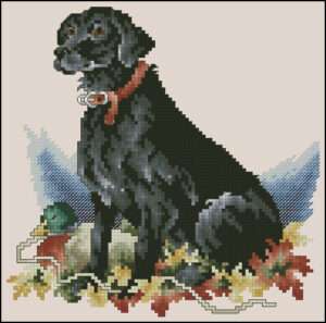 Black Labrador-free cross-stitch design
