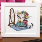 “Glamour puss”- free cross-stitch design by Margaret Sherry