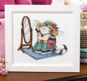 "Glamour puss"- free cross-stitch design by Margaret Sherry
