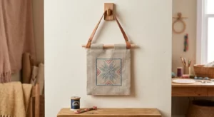 Dowel-mounted fabric panel
