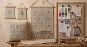  Wall tapestry with a baton and fringe