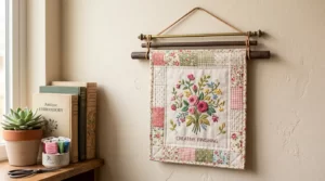 Mini-quilt or wall-hanging with a built-in sleeve